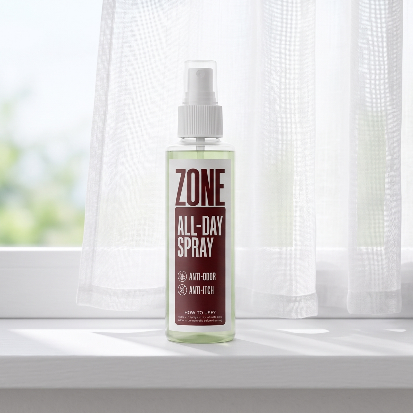 ZONE || INTIMATE DEODORANT SPRAY || ANTI-ODOR (SMELL), ANTI-ITCH, 100% NATURAL