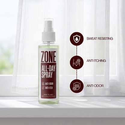 ZONE || INTIMATE DEODORANT SPRAY || ANTI-ODOR (SMELL), ANTI-ITCH, 100% NATURAL